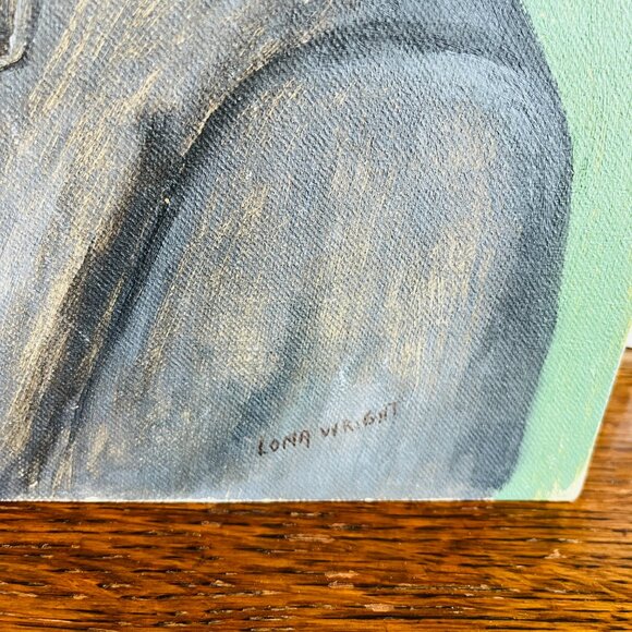 Original 1960's Oil painting of cool looking man - Picture 9 of 17